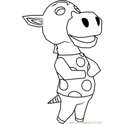 Clyde Animal Crossing Free Coloring Page for Kids