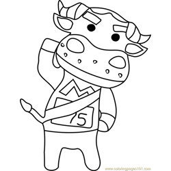 Coach Animal Crossing Free Coloring Page for Kids