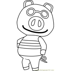 Cobb Animal Crossing Free Coloring Page for Kids