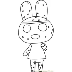 Coco Animal Crossing Free Coloring Page for Kids
