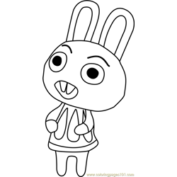 Cole Animal Crossing Free Coloring Page for Kids