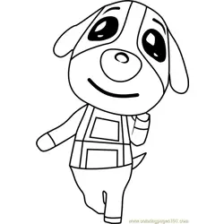 Cookie Animal Crossing Free Coloring Page for Kids