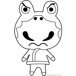 Croque Animal Crossing Free Coloring Page for Kids