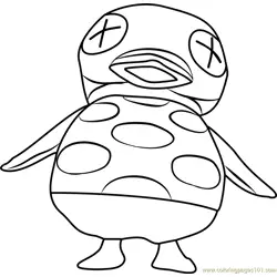Cube Animal Crossing Free Coloring Page for Kids