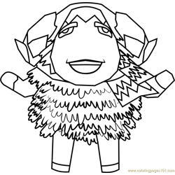 Curlos Animal Crossing Free Coloring Page for Kids