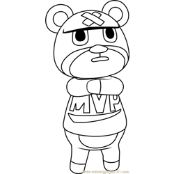 Curt Animal Crossing Free Coloring Page for Kids