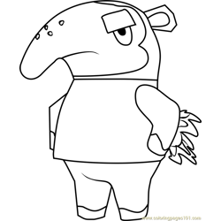 Cyrano Animal Crossing Free Coloring Page for Kids