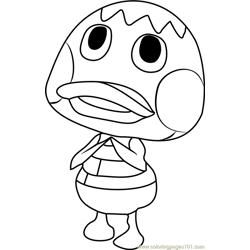 Deena Animal Crossing Free Coloring Page for Kids