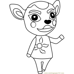 Deirdre Animal Crossing Free Coloring Page for Kids