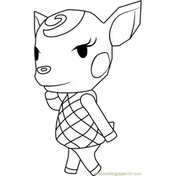 Diana Animal Crossing Free Coloring Page for Kids