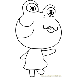 Diva Animal Crossing Free Coloring Page for Kids
