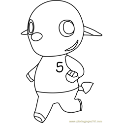 Dizzy Animal Crossing Free Coloring Page for Kids