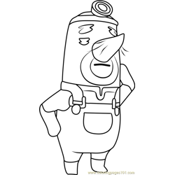 Don Resetti Animal Crossing Free Coloring Page for Kids