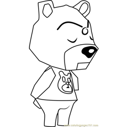 Dozer Animal Crossing Free Coloring Page for Kids