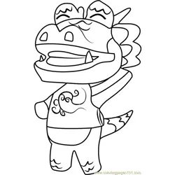 Drago Animal Crossing Free Coloring Page for Kids