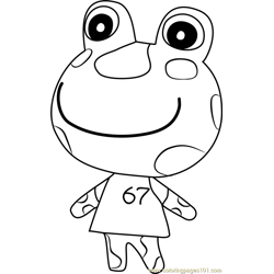 Drift Animal Crossing Free Coloring Page for Kids