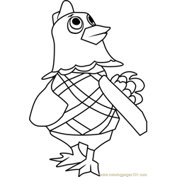Egbert Animal Crossing Free Coloring Page for Kids