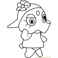 Elina Animal Crossing Free Coloring Page for Kids