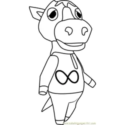 Elmer Animal Crossing Free Coloring Page for Kids