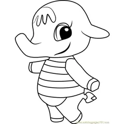Eloise Animal Crossing Free Coloring Page for Kids