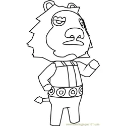 Elvis Animal Crossing Free Coloring Page for Kids