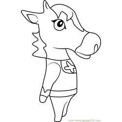 Epona Animal Crossing Free Coloring Page for Kids