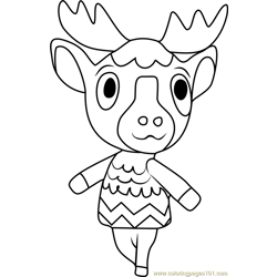 Erik Animal Crossing Free Coloring Page for Kids