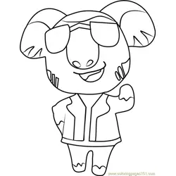 Eugene Animal Crossing Free Coloring Page for Kids
