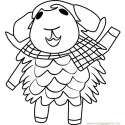 Eunice Animal Crossing Free Coloring Page for Kids
