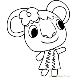 Faith Animal Crossing Free Coloring Page for Kids