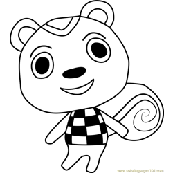 Filbert Animal Crossing Free Coloring Page for Kids