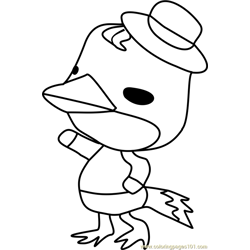 Flash Animal Crossing Free Coloring Page for Kids