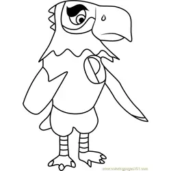 Frank Animal Crossing Free Coloring Page for Kids