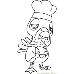 Franklin Animal Crossing Free Coloring Page for Kids