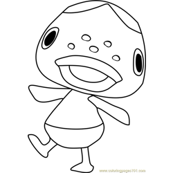 Freckles Animal Crossing Free Coloring Page for Kids