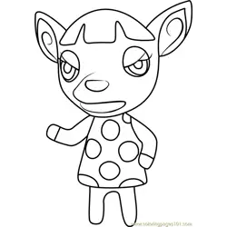 Fuchsia Animal Crossing Free Coloring Page for Kids