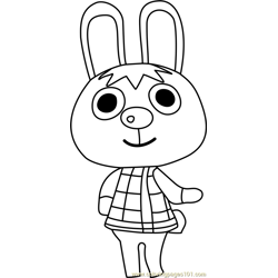 Gabi Animal Crossing Free Coloring Page for Kids
