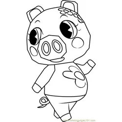 Gala Animal Crossing Free Coloring Page for Kids