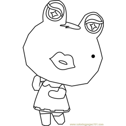 Gigi Animal Crossing Free Coloring Page for Kids