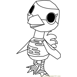 Gladys Animal Crossing Free Coloring Page for Kids