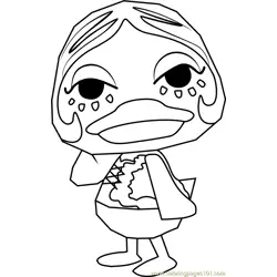 Gloria Animal Crossing Free Coloring Page for Kids