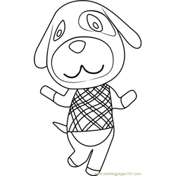 Goldie Animal Crossing Free Coloring Page for Kids
