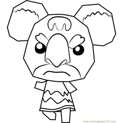 Gonzo Animal Crossing Free Coloring Page for Kids