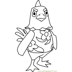 Goose Animal Crossing Free Coloring Page for Kids