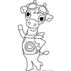 Gracie Animal Crossing Free Coloring Page for Kids
