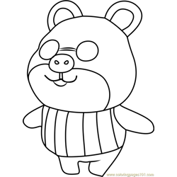Graham Animal Crossing Free Coloring Page for Kids