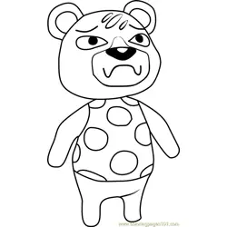 Groucho Animal Crossing Free Coloring Page for Kids