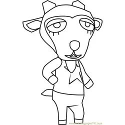 Gruff Animal Crossing Free Coloring Page for Kids