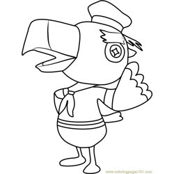 Gulliver Animal Crossing Free Coloring Page for Kids
