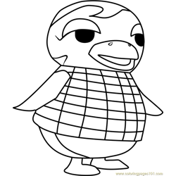 Gwen Animal Crossing Free Coloring Page for Kids
